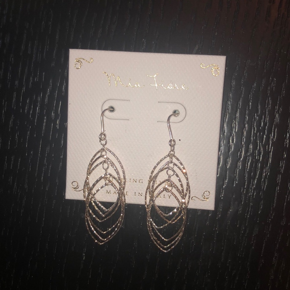Sterling silver 3D drop earrings